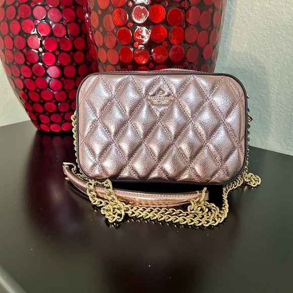 kate spade Handbags - NWT Kate Spade Glimmer Quilted Metallic Crossbody in Mitten Pink
